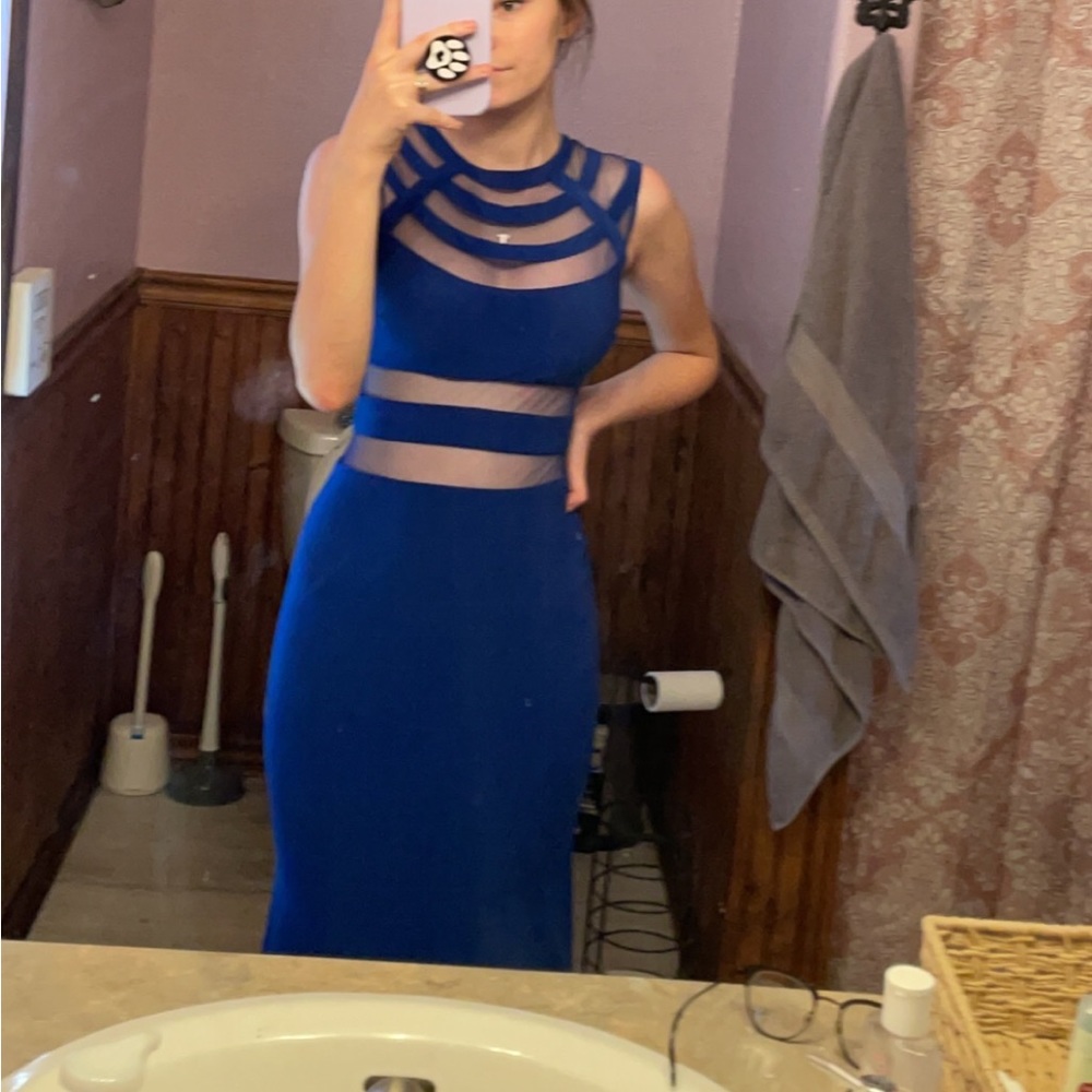 Royal Blue floor length prom dress, size 0 but fits like a 00